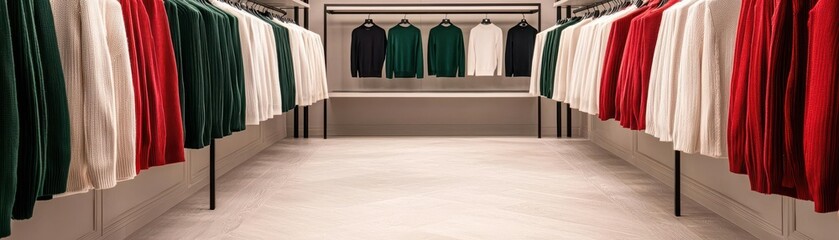 High-end boutique with limited-edition Christmas collections displayed, Holiday collections, Exclusive shopping experience