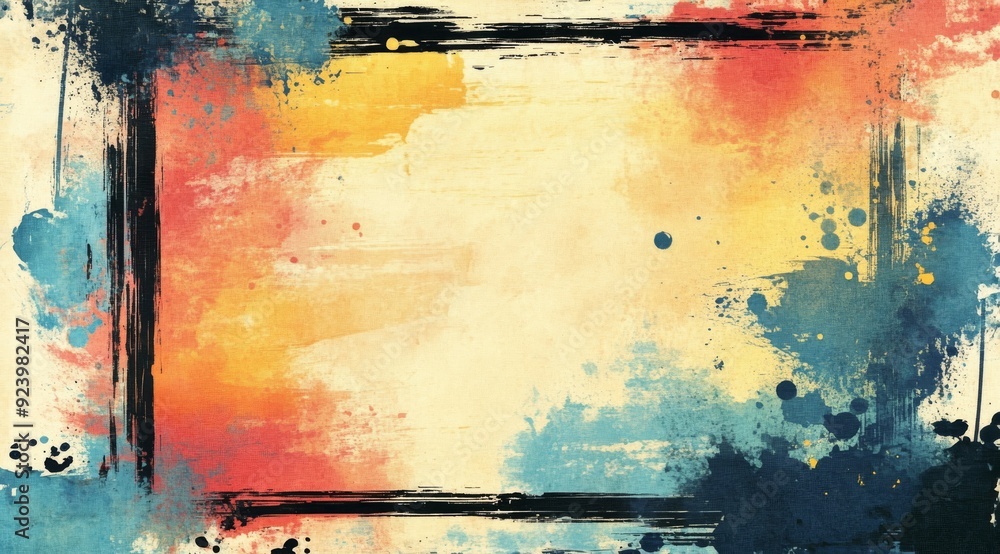 Poster this vibrant background, with colorful splashes and ample blank space, is ideal for showcasing perso
