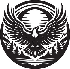 falcon silhouette vector illustration 