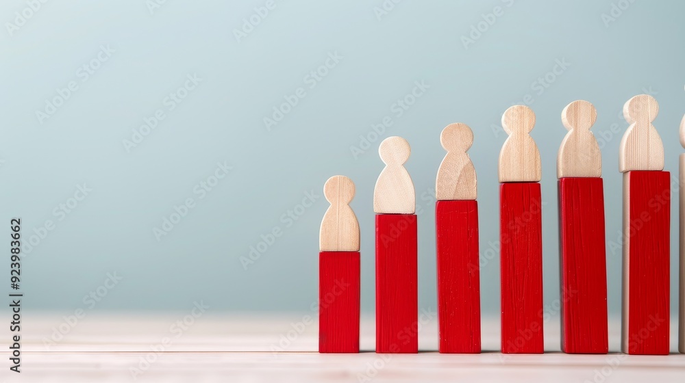 Poster a red background with a white line that goes up and down