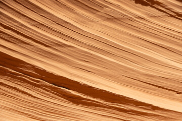 Closeup of the eroded wall of a sandstone cliff