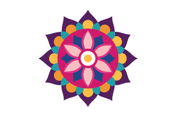 Colorful mandala in hand drawn style