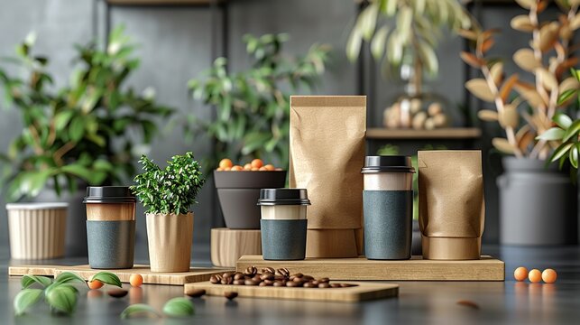 Elegant eco-friendly packaging incorporating plastic-free materials and a modern practical design perfect for high-quality product presentation and stylish effective branding. high resolution