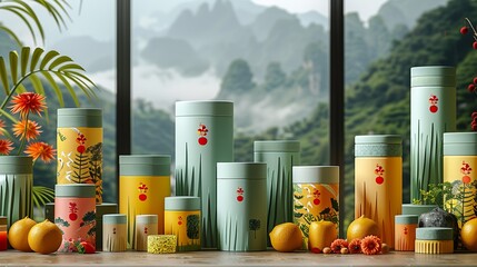 Chic high-quality packaging incorporating eco-friendly materials and a refined versatile design perfect for effective contemporary product branding and display. high resolution Illustration in the