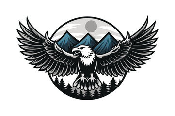 Fototapeta premium falcon silhouette vector illustration 
