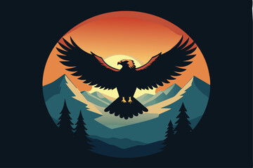 Fototapeta premium falcon silhouette vector illustration 