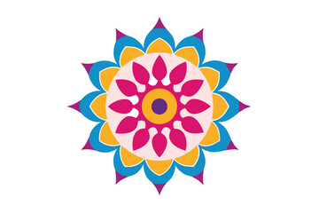 Colorful mandala in hand drawn style