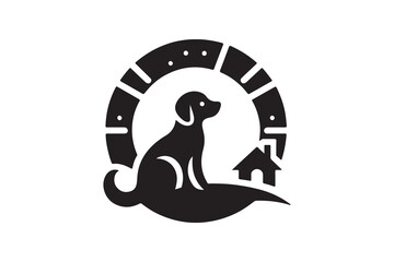 Dog icon logo and silhouette 