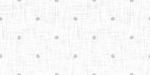 Seamless french taupe floral farmhouse linen printed fabric background. Light mottled grey cottage pattern. Shabby chic woven 2 tone cloth effect. Textile rustic organic ecru neutral all over print.