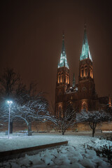 St. Anthony's Cathedral in Rybnik by night | Silesia, Poland