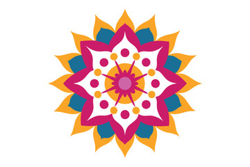 Colorful mandala in hand drawn style