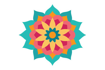 Colorful mandala in hand drawn style