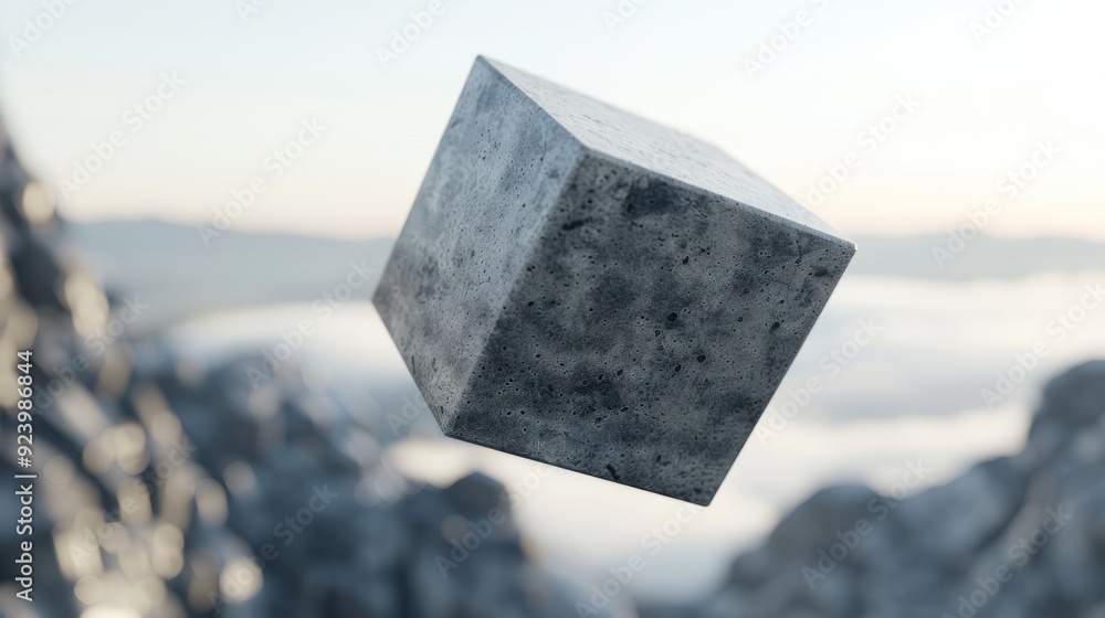 Aufkleber a square object is floating in the air