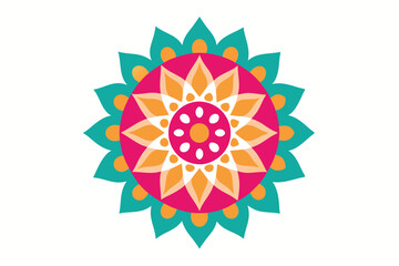 Colorful mandala in hand drawn style