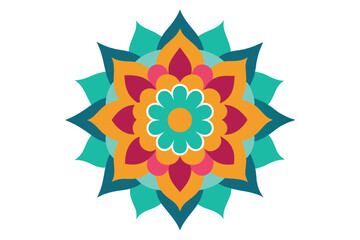 Colorful mandala in hand drawn style