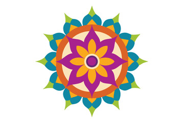 Colorful mandala in hand drawn style