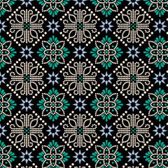 seamless pattern with snowflakes digital chunri print design.