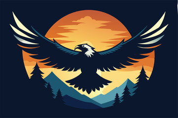 Obraz premium falcon silhouette vector illustration 