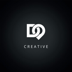 Obraz premium Abstract Letter D Logo. Initial Location Symbol Vector Icon.