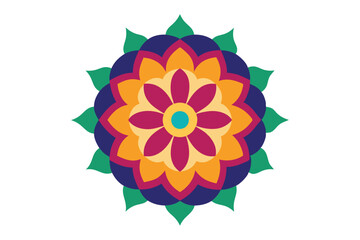 Colorful mandala in hand drawn style