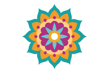 Colorful mandala in hand drawn style