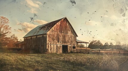 Obraz premium Vintage lomography of a rustic barn