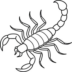 Scorpion vector illustration Line art for coloring book page

