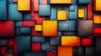 Fototapeta premium Contemporary background with a vibrant, repeating geometric pattern and sleek, polished surfaces, blending bold, dynamic colors with a modern, sophisticated design. high resolution Illustration, in