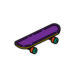 Original vector illustration. A contour icon. Vintage skateboard.