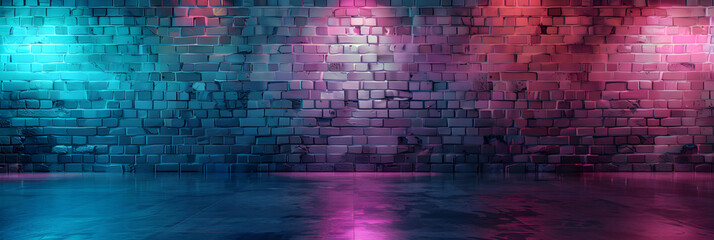 Obraz premium Teal and pink abstract brick wall 