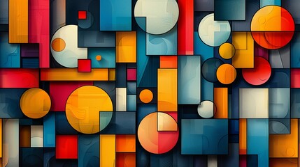 Fototapeta premium Abstract geometric design featuring a vivid, repeating pattern and crisp, dynamic colors, combining smooth gradients with a sleek, contemporary aesthetic. high resolution Illustration, in the style