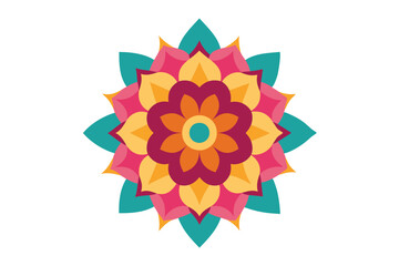 Colorful mandala in hand drawn style