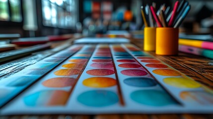 Business strategist explaining a competitive edge, right-aligned, pastel background, high resolution, 