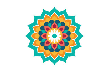 Colorful mandala in hand drawn style