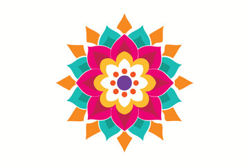 Colorful mandala in hand drawn style