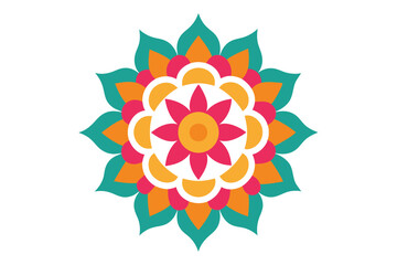 Colorful mandala in hand drawn style