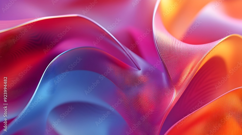 Poster vibrant abstract geometric 3d render with dynamic shapes and vivid colors