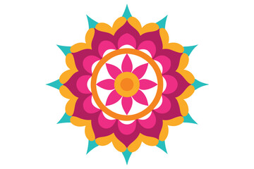 Colorful mandala in hand drawn style