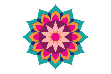 Colorful mandala in hand drawn style