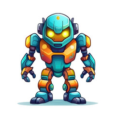 2D style game icon of an AI-powered robot character