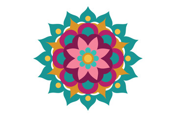 Colorful mandala in hand drawn style