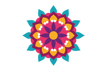 Colorful mandala in hand drawn style