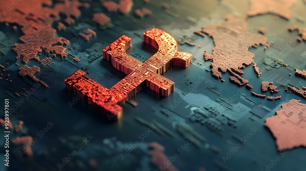 Poster Wealth Flows Towards Chinese Yuan in 3D World Map