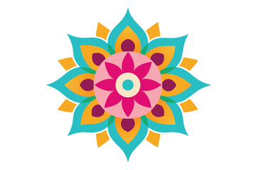 Colorful mandala in hand drawn style