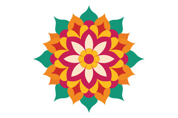 Colorful mandala in hand drawn style