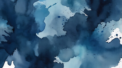 Abstract watercolor paint background dark blue color grunge texture for background, banner