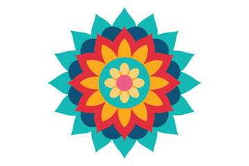 Colorful mandala in hand drawn style