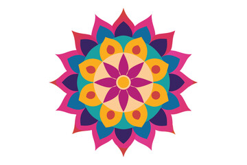 Colorful mandala in hand drawn style