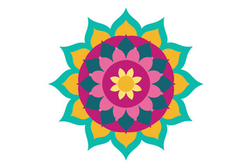 Colorful mandala in hand drawn style