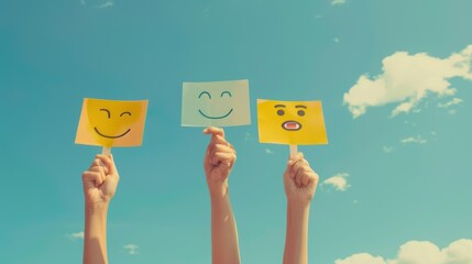 Hands Holding Emoji Cards